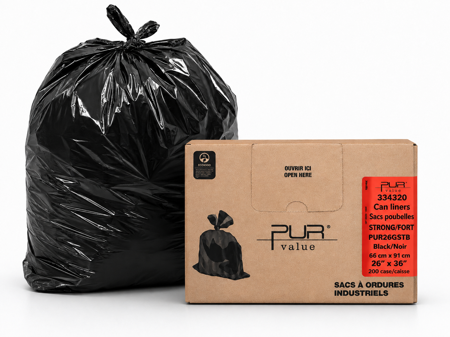 Garbage bags - 26 x 36 (Strong) - Black - 200 per case