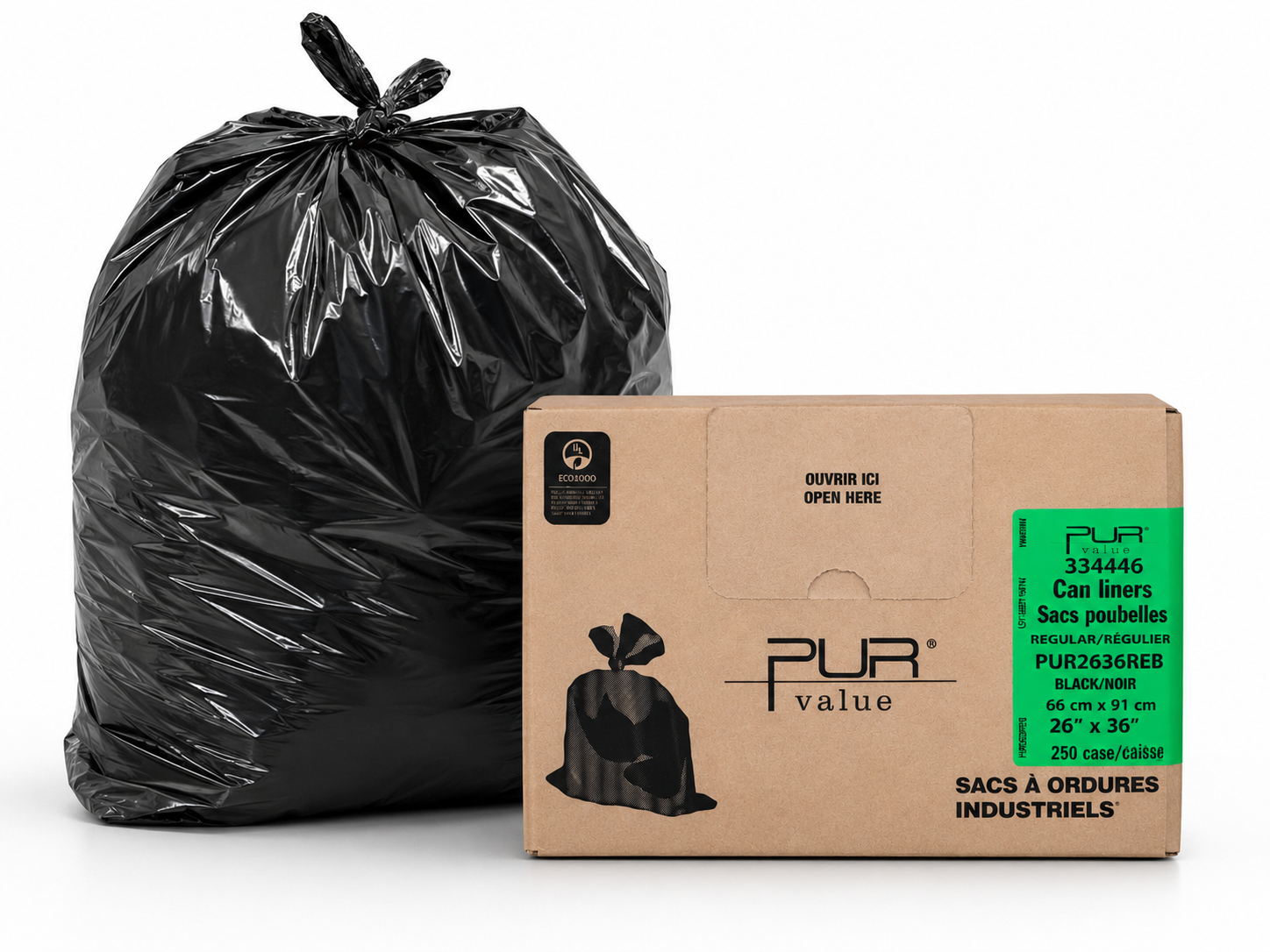 Garbage bags - 26 x 36 (Regular) - Black - 250 per case