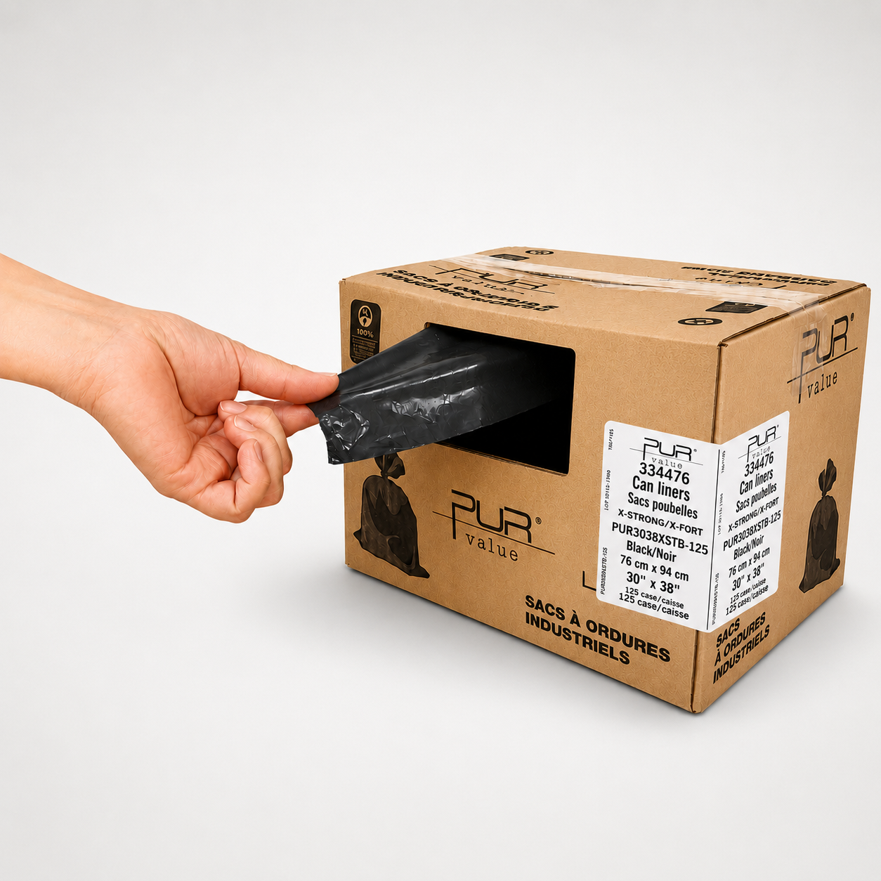 Sacs Poubelle - 30 x 38 (Extra Fort) - Noir - 125 par caisse