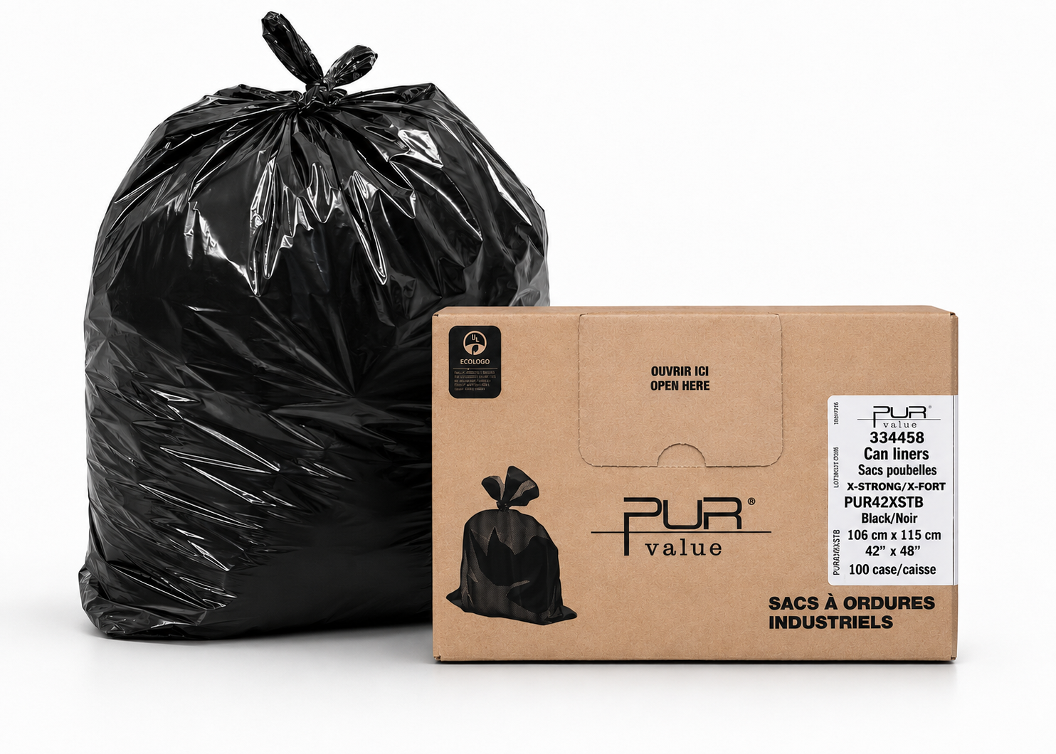 Garbage bags - 42 x 48 (Extra Strong) - Black - 100 per case