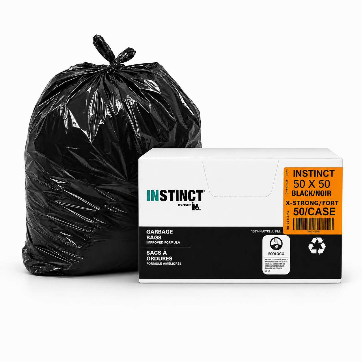 Garbage bags - 50 x 50 (Extra Strong) - Black - 50 per case