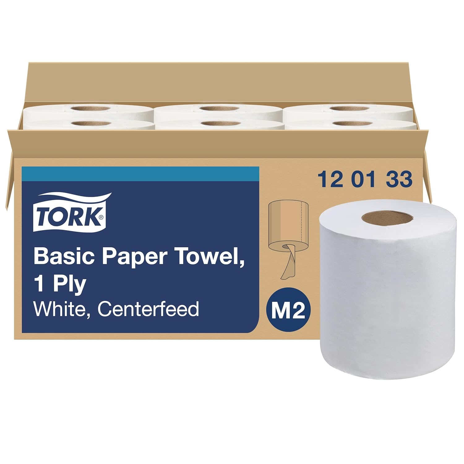 Tork Advanced Centerfeed Hand Towel, White (Case of 6 Rolls, 1,000 per Roll, 6,000 Towels) - 120133