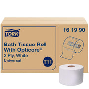 Tork - White Bath Tissue Roll (Opticore), 2-Ply, 36 Rolls per Case - 161990