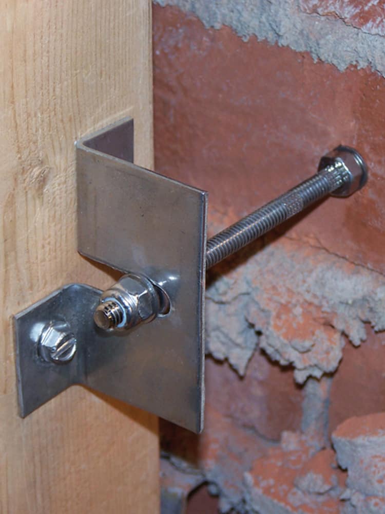 Facade-Tie System - Manzonry Anchors existing veneers - Wood or steel studs - Prosoco