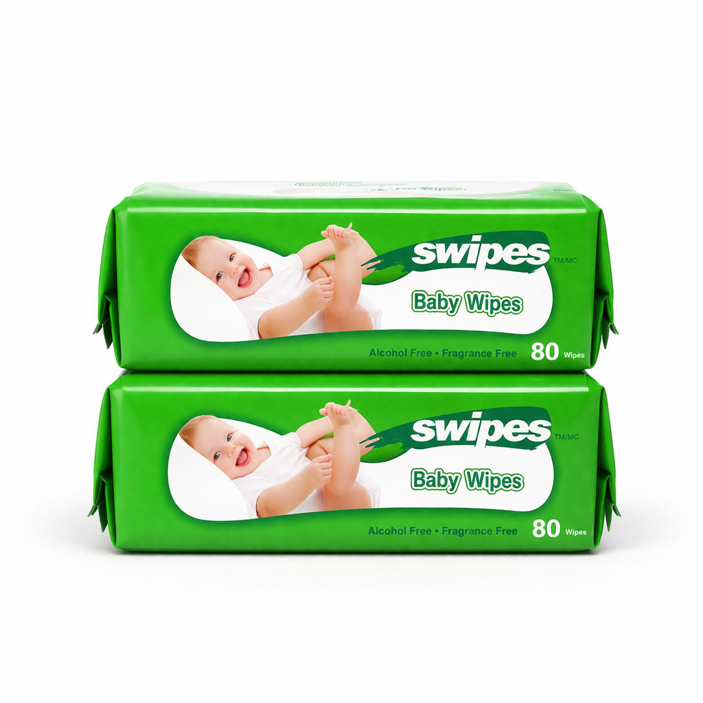 Lingettes Humides pour Bébé - 12 Sachets par Boite (80 Lingettes par Sachet) - Swipes
