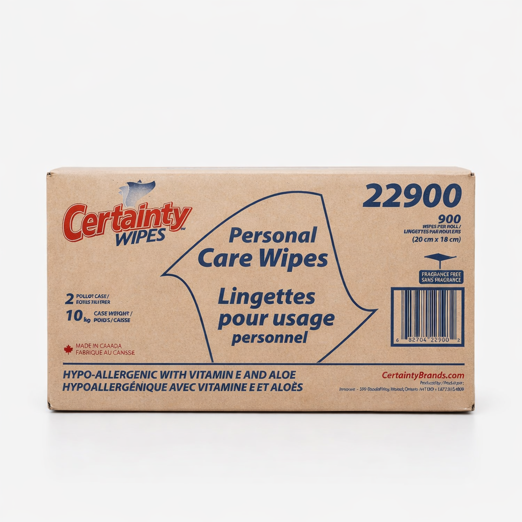 Certainty™ Personal Care Gentle Skin Wipes - White 2 x 900 Sheets