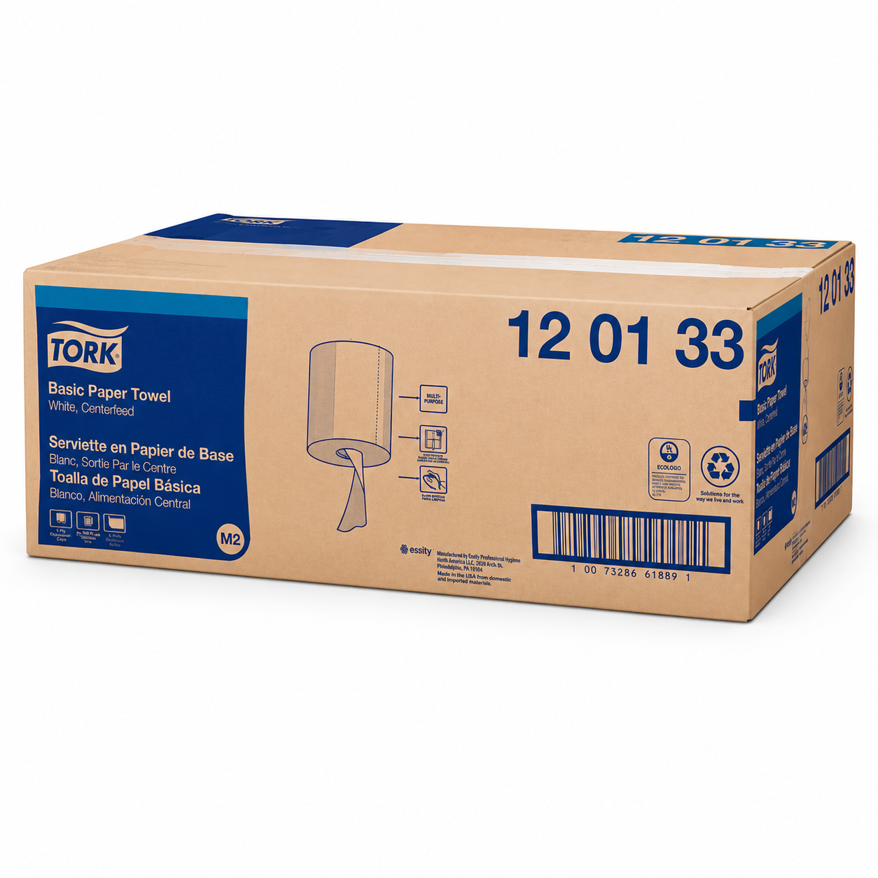 Tork Advanced Centerfeed Hand Towel, White (Case of 6 Rolls, 1,000 per Roll, 6,000 Towels) - 120133