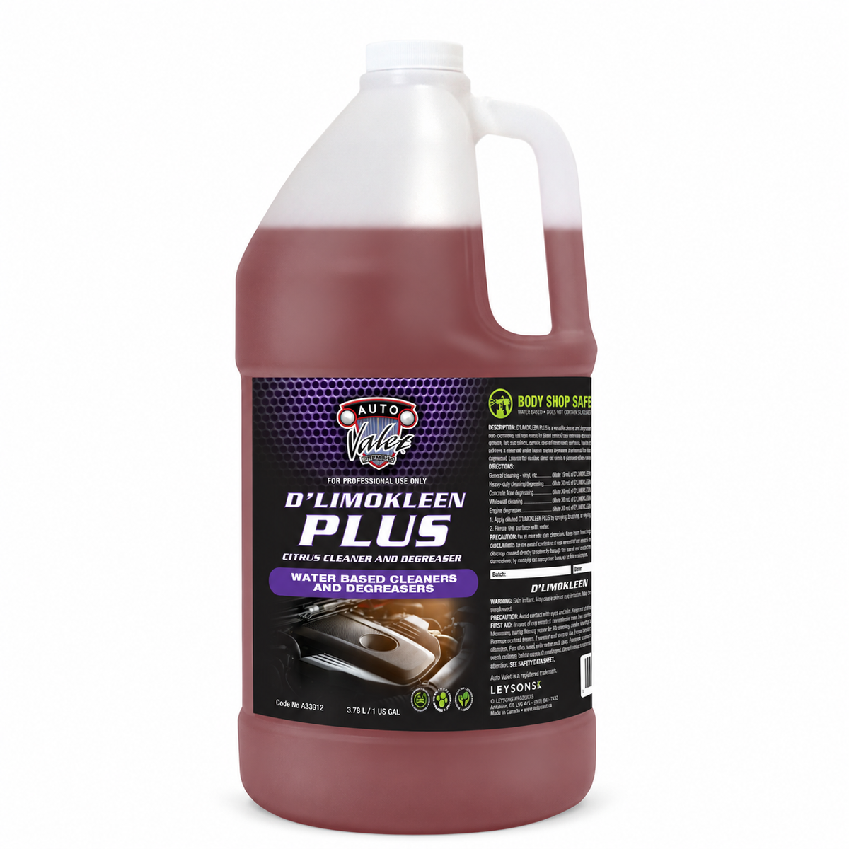 D’Limokleen Plus - Citrus Cleaner & Degreaser - 3.78 L, Concentrated Engine, Tire & Concrete Cleaner - Auto Valet