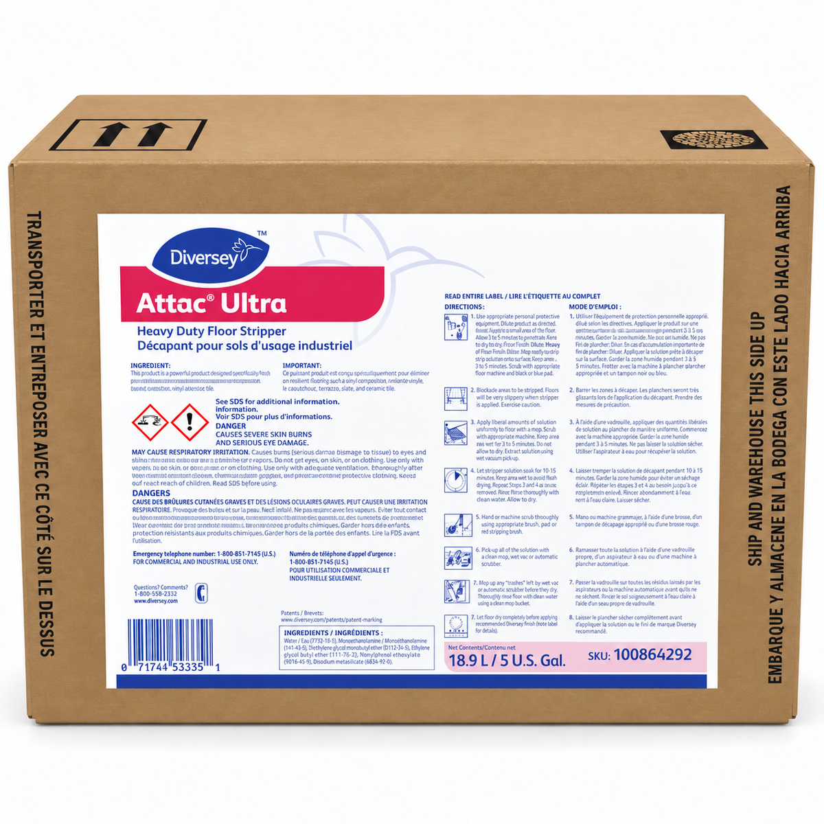 Diversey - Attac Floor Stripper – 5 Gallon (18.9 L)