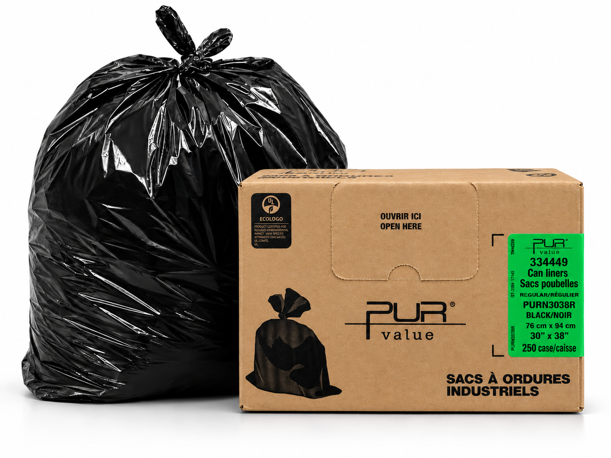 Garbage bags - 30 x 38 (Regular) - Black - 250 per case