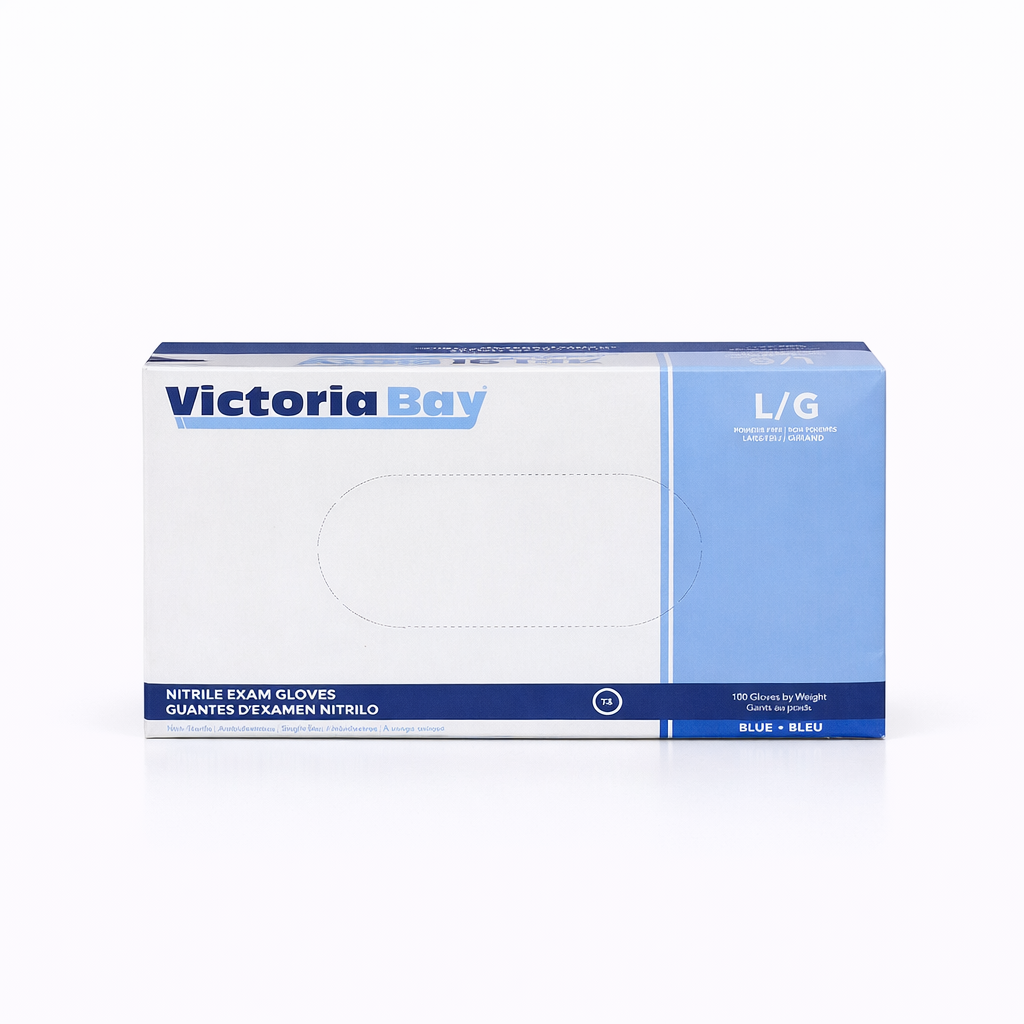 Nitrile Exam Gloves - 100 per pack - Vicroria Bay (Large)