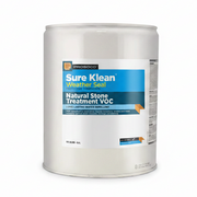 A large white plastic canister of Prosoco Sure Klean Weather Seal Natural Stone Treatment VOC, featuring a blue and white label.