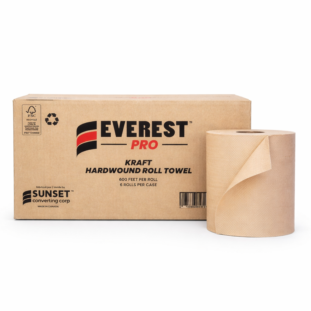 Brown Hand Paper Rolls - 600ft - 6 Rolls per case