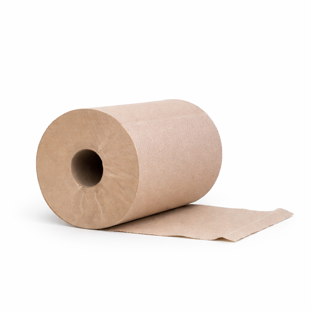 Rouleaux Papier à Main / Essuie Tout (Brun) - 600pi - 6 Rouleaux par Caisse