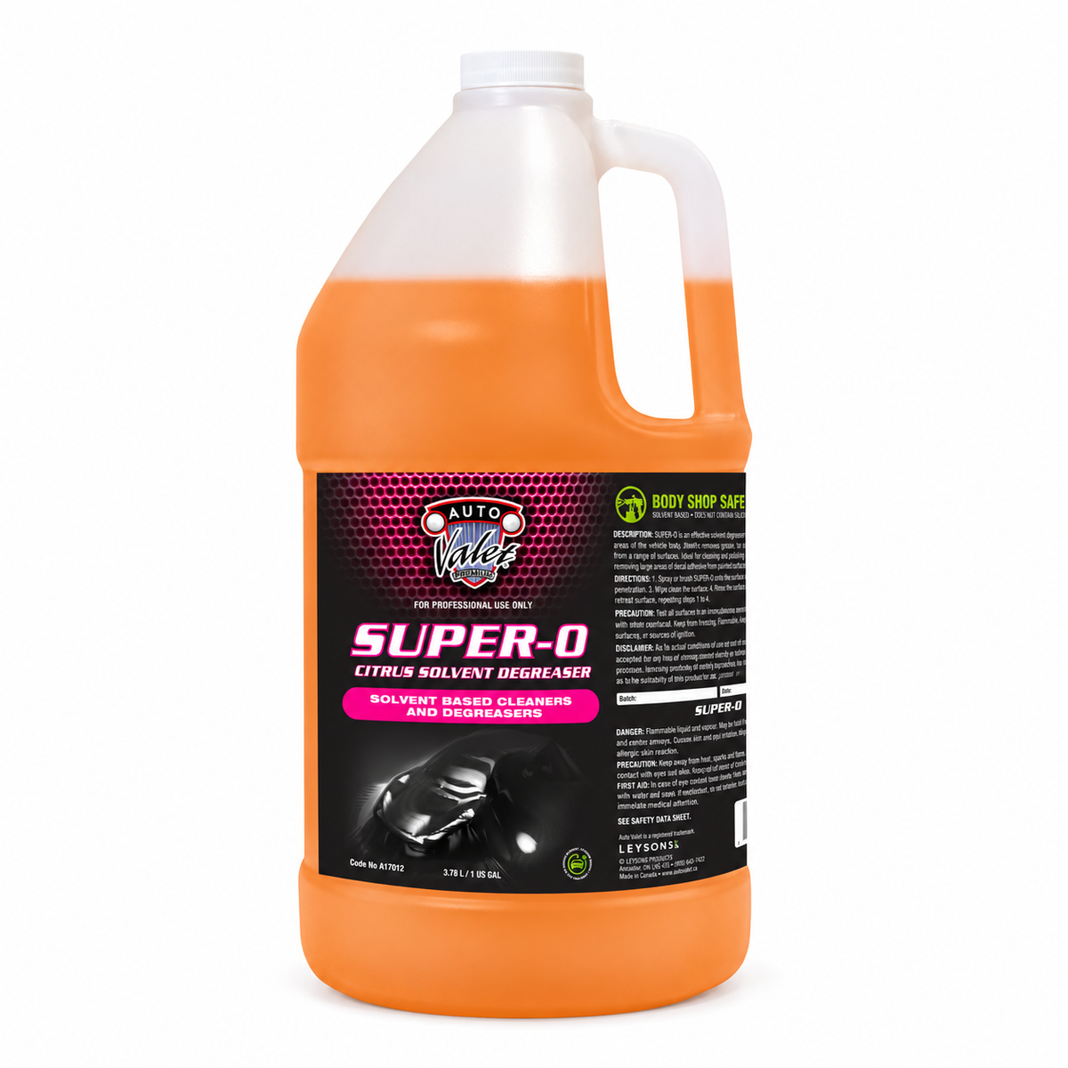 SUPER-O - Citrus Solvent Degreaser & Tar Remover - 3.78 L - Automotive Adhesive, Grease & Wax Remover - Auto Valet