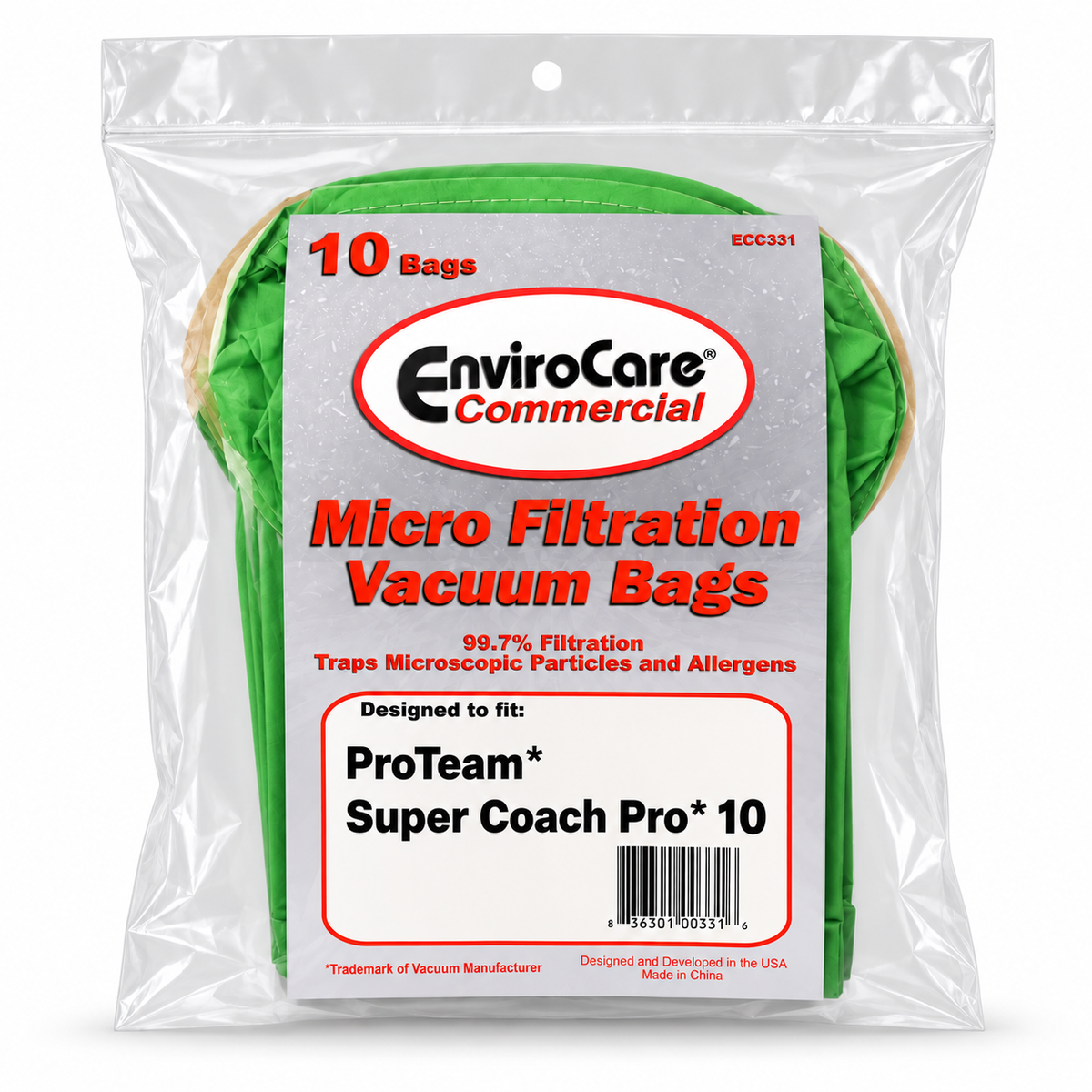 ProTeam 10 - Micro Filter Vacuum Bags - Super Coach Pro 10, GoFit 10 (10 Pack)
