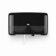 Tork® Mini Jumbo Bath Tissue Dispenser - Plastic, Double Roll, Black - 5555290