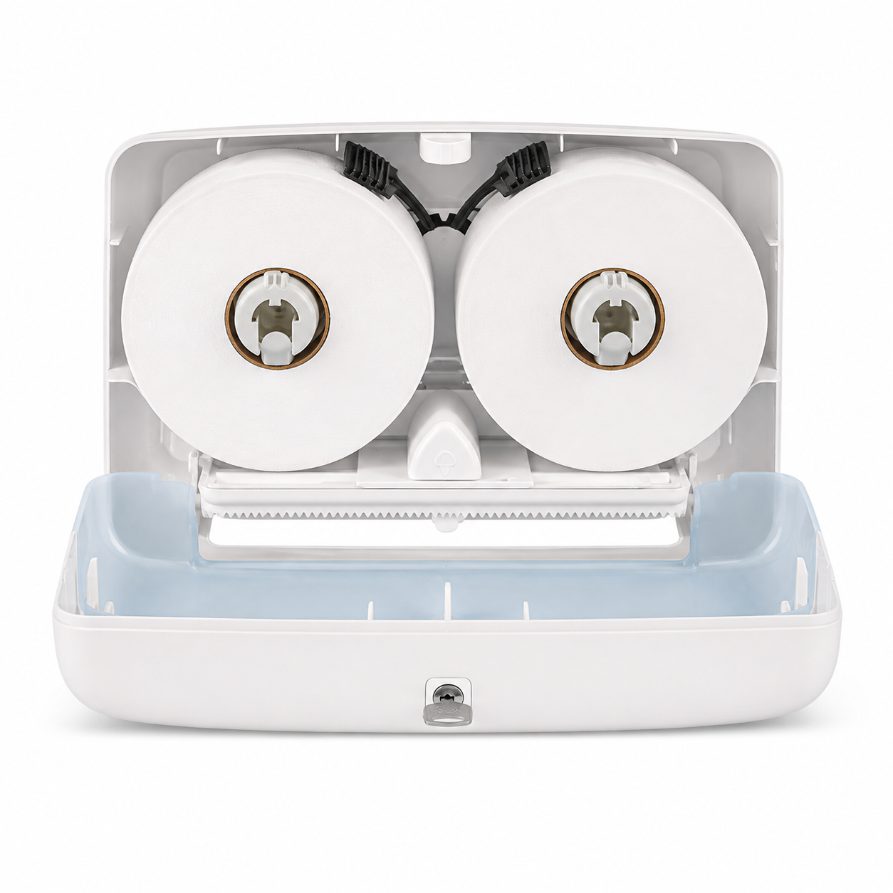 Distributeur de papier toilette Tork® Mini Jumbo - Plastique, double rouleau, blanc - 5555200