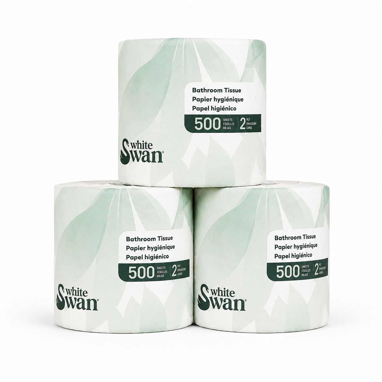 White Swan 05965 Bathroom Toilet Paper, 2-Ply, 500 Sheets per Roll, 1 Box of 96 Rolls