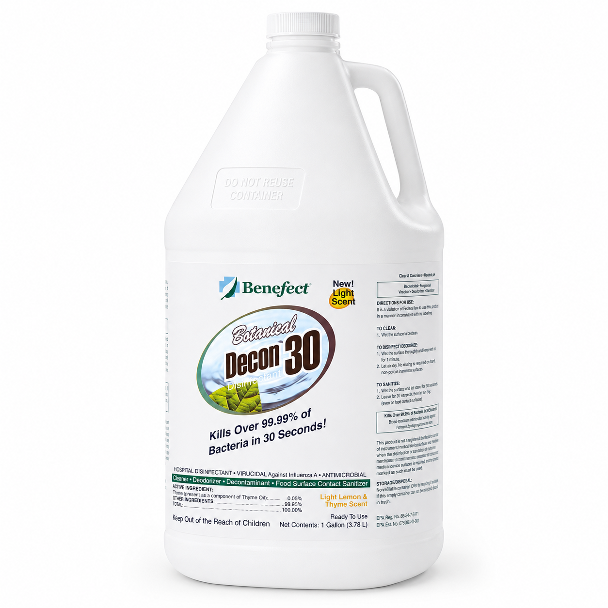 Benefect - Botanical Decon 30 Disinfectant - 4L