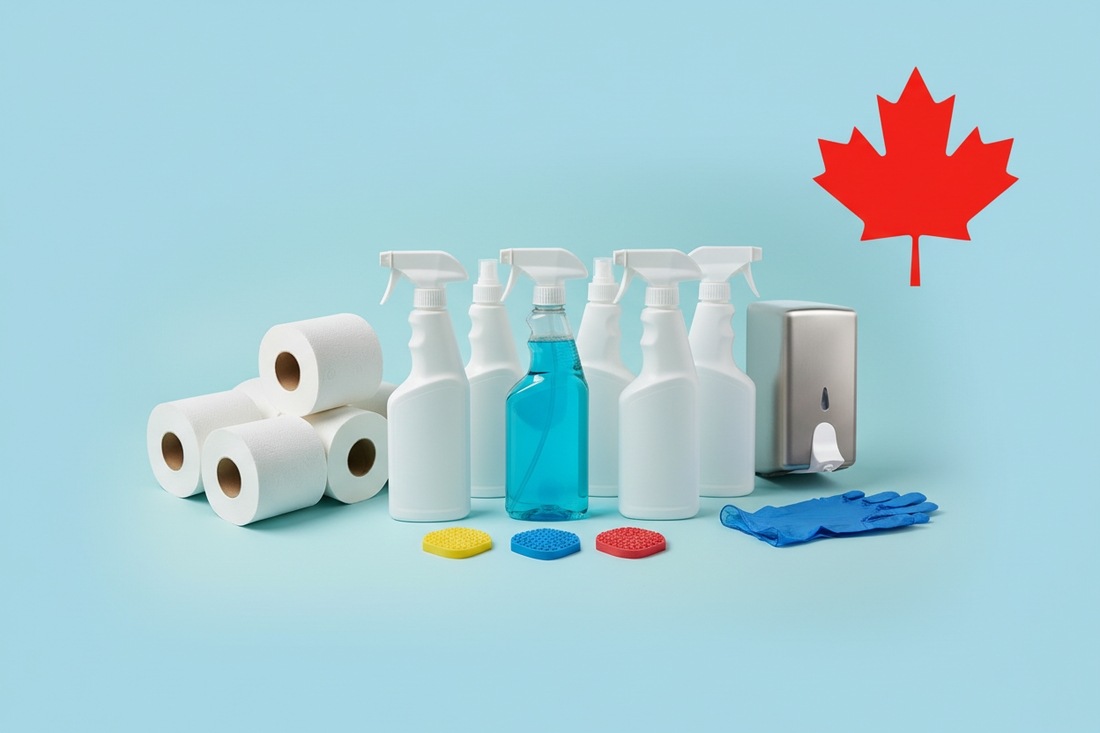 Cleaning Products Composite with Canadian Maple Leaf Marketing Image