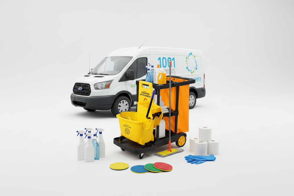 Cleaning Products with White Background Marketing Image