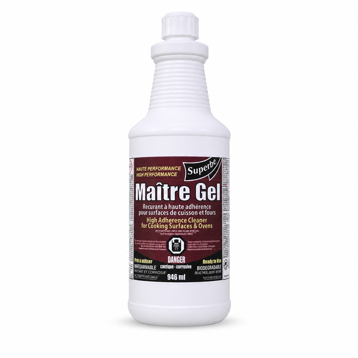 Maitre Gel 946ml - High Adherence Cleaner - Cooking Surface & Ovens - Superbe