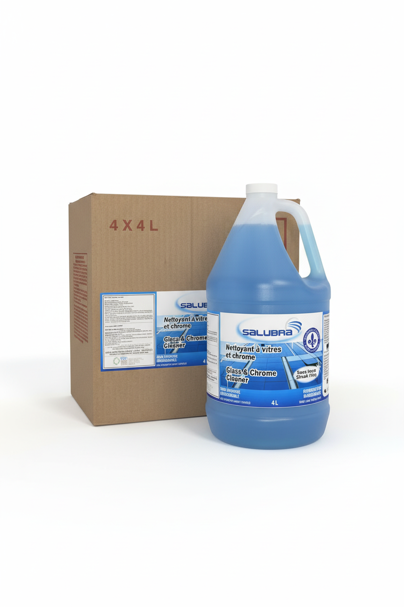 Salubra Glass & Chrome Cleaner - Bottle and Case