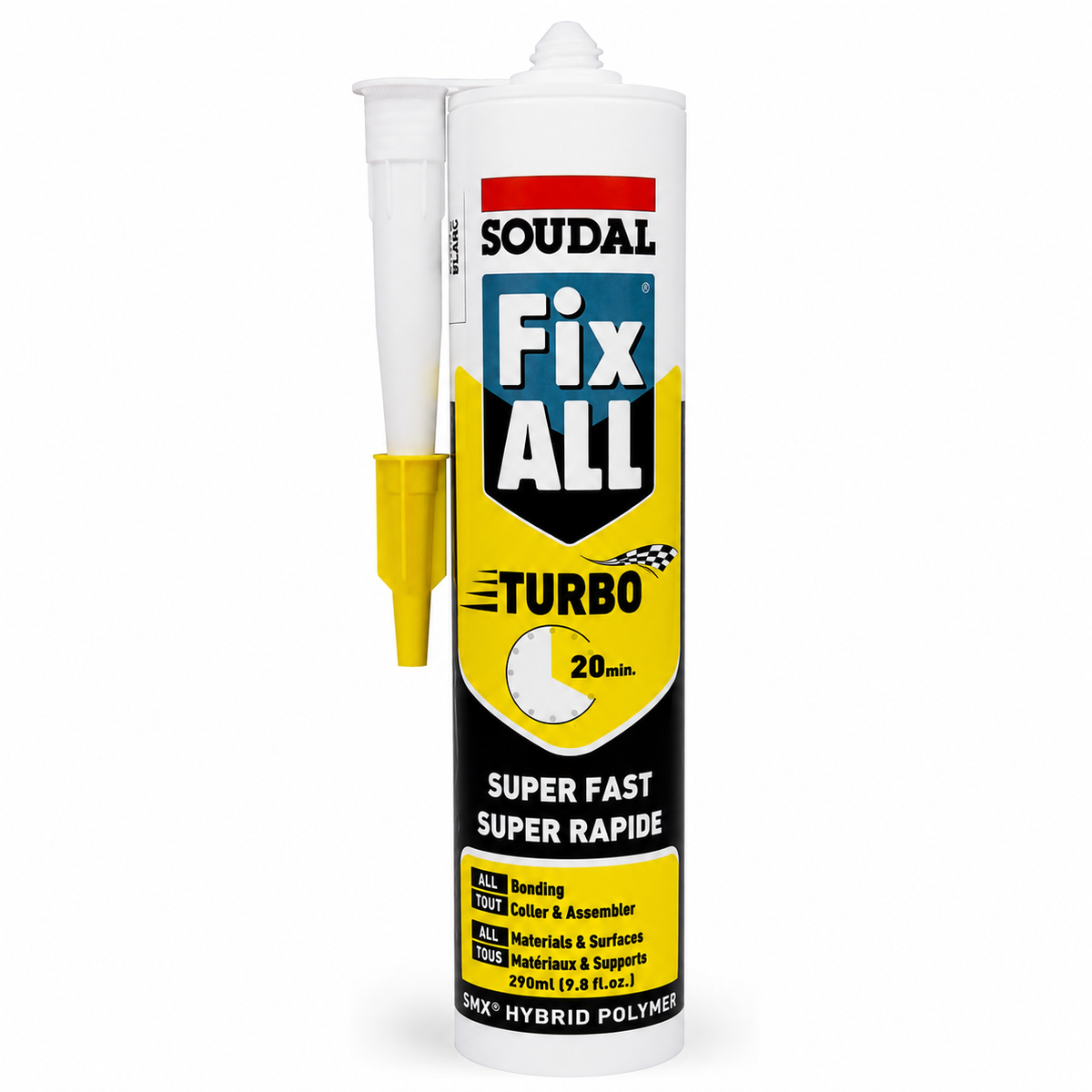Soudal - Fix All (White) - Turbo 20 min Fast Bonding - SMX Hybrid Polymer