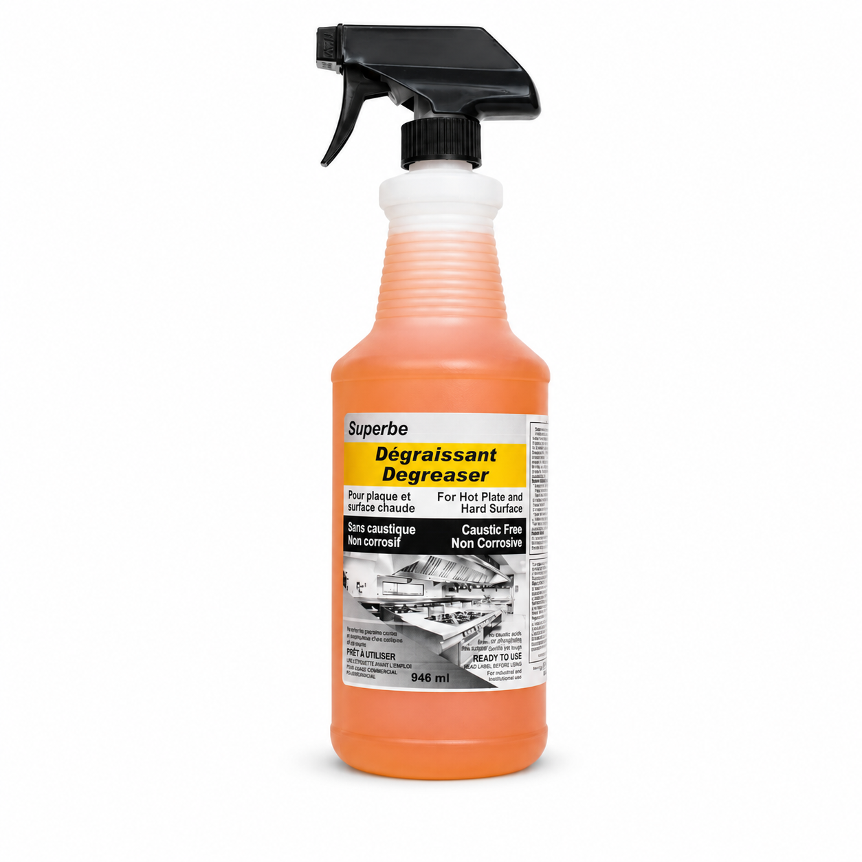 Superbe 946ml - Dégraissant pour plaques de cuisson et surfaces dures - Sans soude caustique, non corrosif
