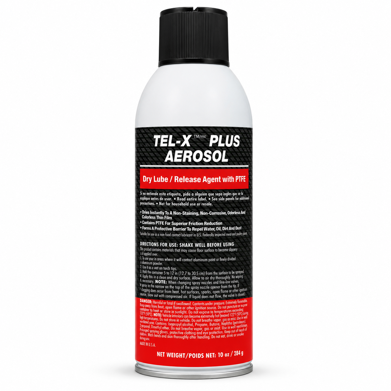 TEL-X™ PLUS - Dry Lube / Release Agent with PTFE, 10oz - by Certified