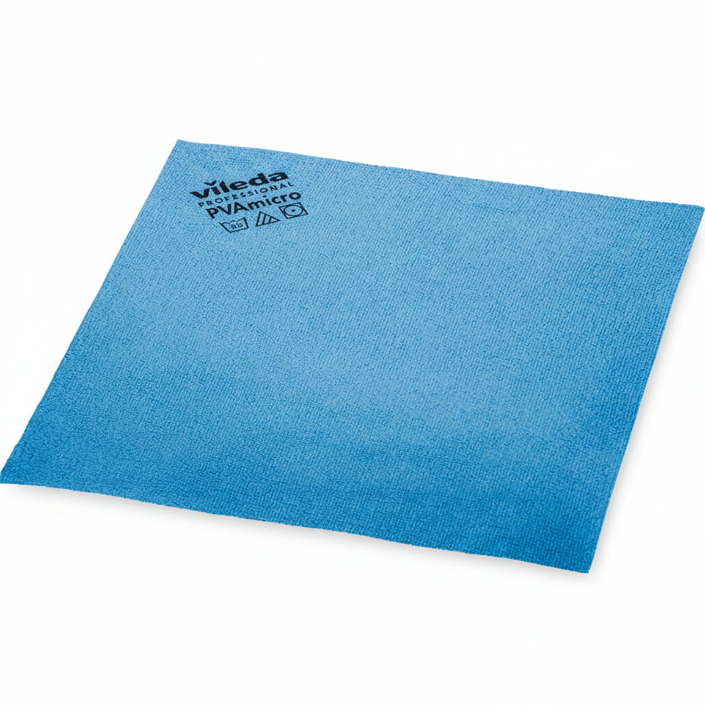 5/Pack - Blue Vileda Highly Absorbent Cleaning Cloth - 15 x 14 - PVA-Coated Microfiber