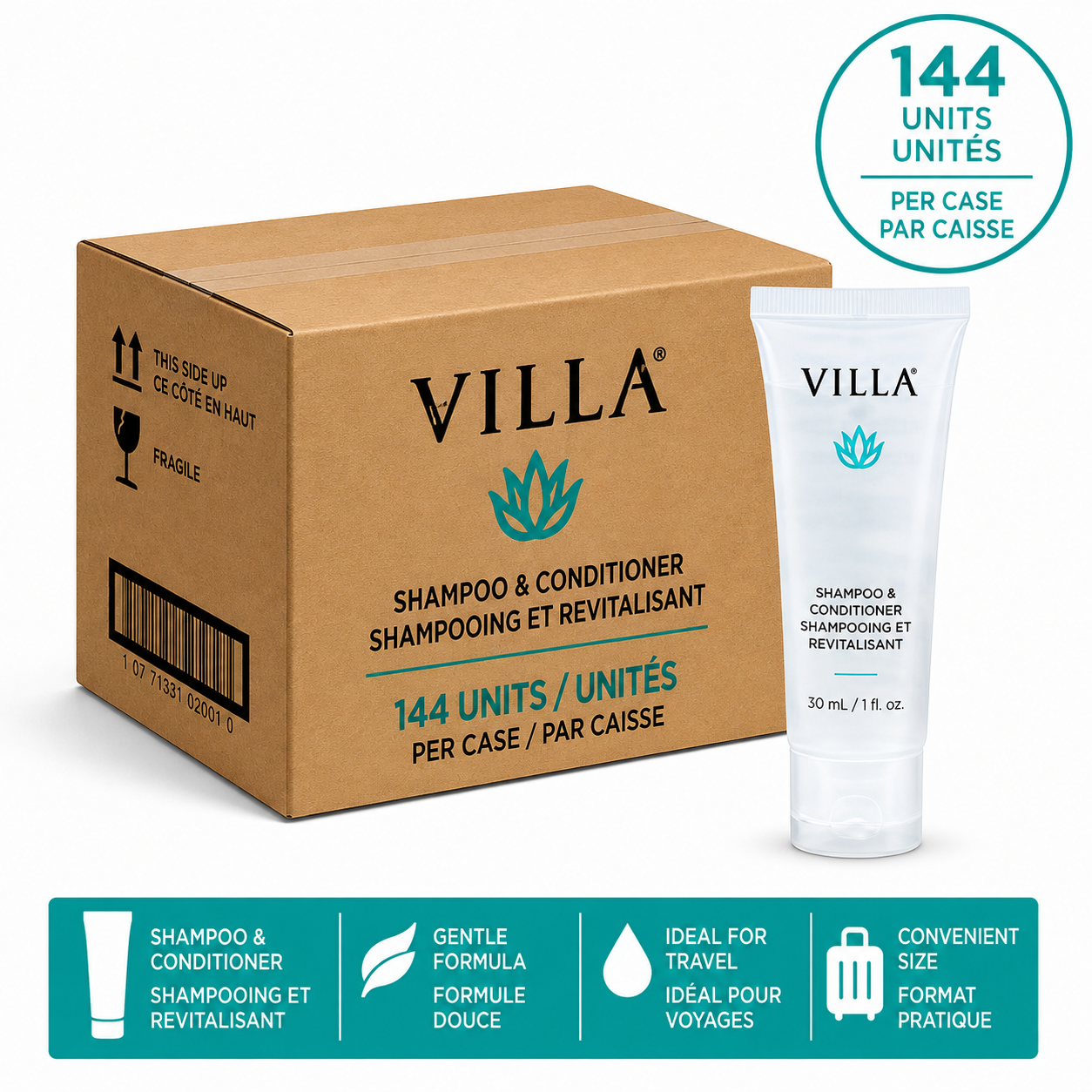 Villa - Shampooing Revitalisant - (144 par caisse) - 30ml