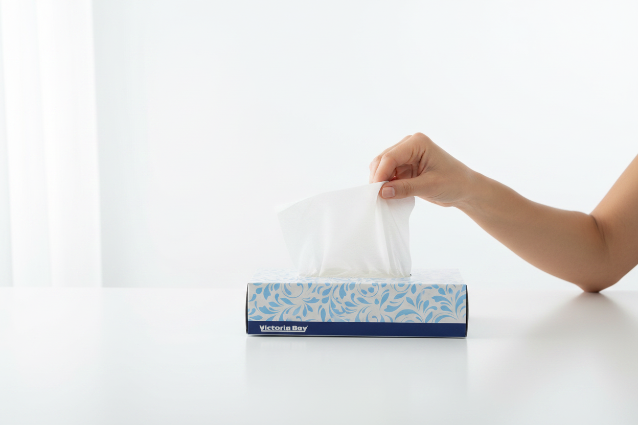 Woman using Victoria Bay tissue